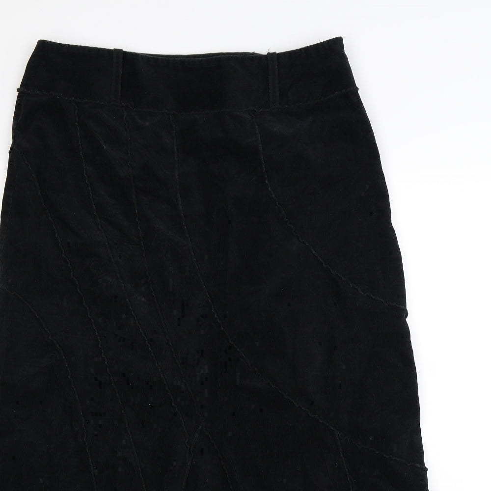 Per Una Womens Black Striped Corduroy A-Line Skirt Size 14
