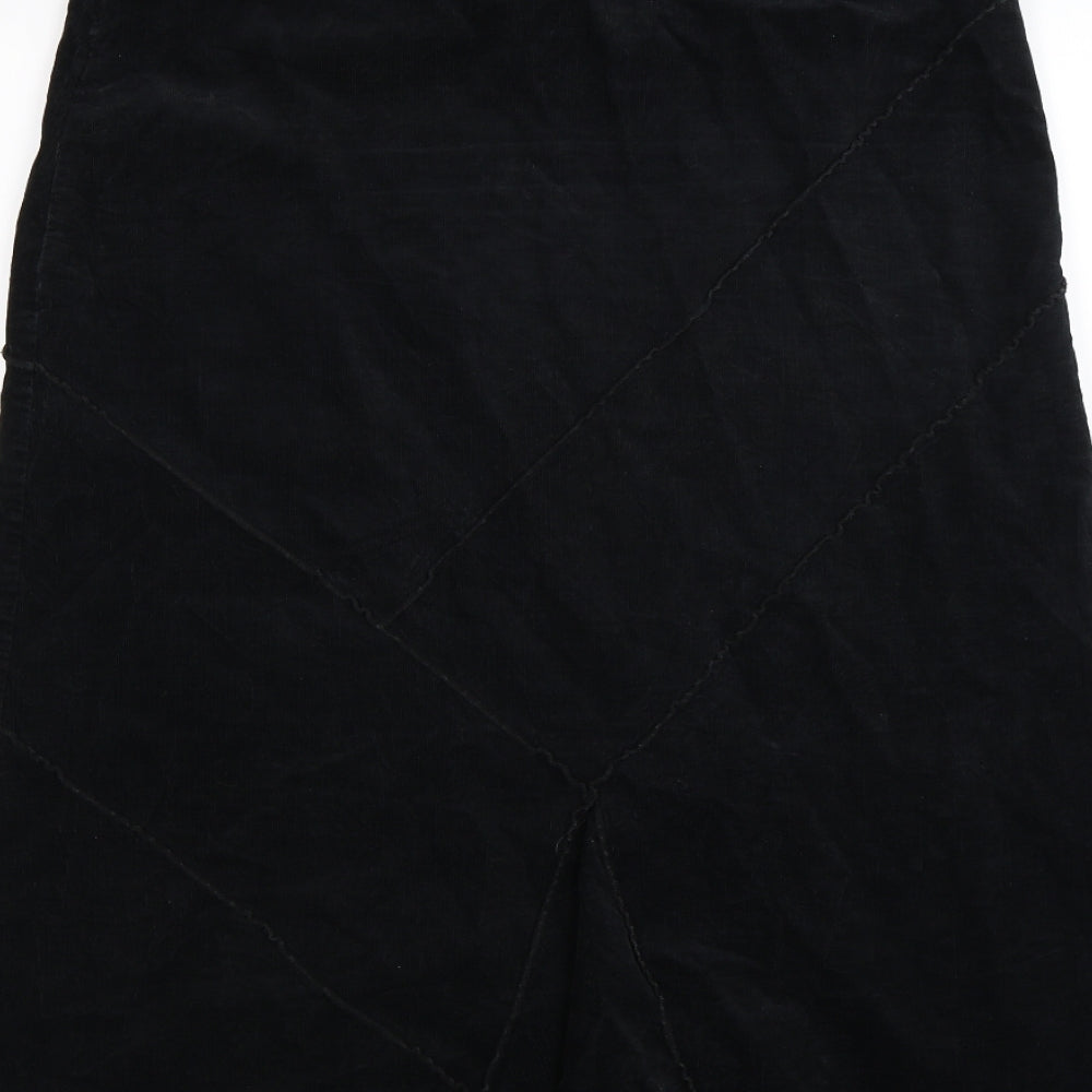 Per Una Womens Black Striped Corduroy A-Line Skirt Size 14