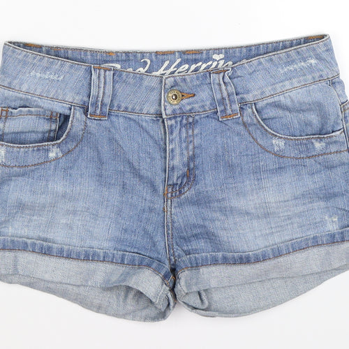 Red Herring Womens Blue  Denim Cut-Off Shorts Size 14