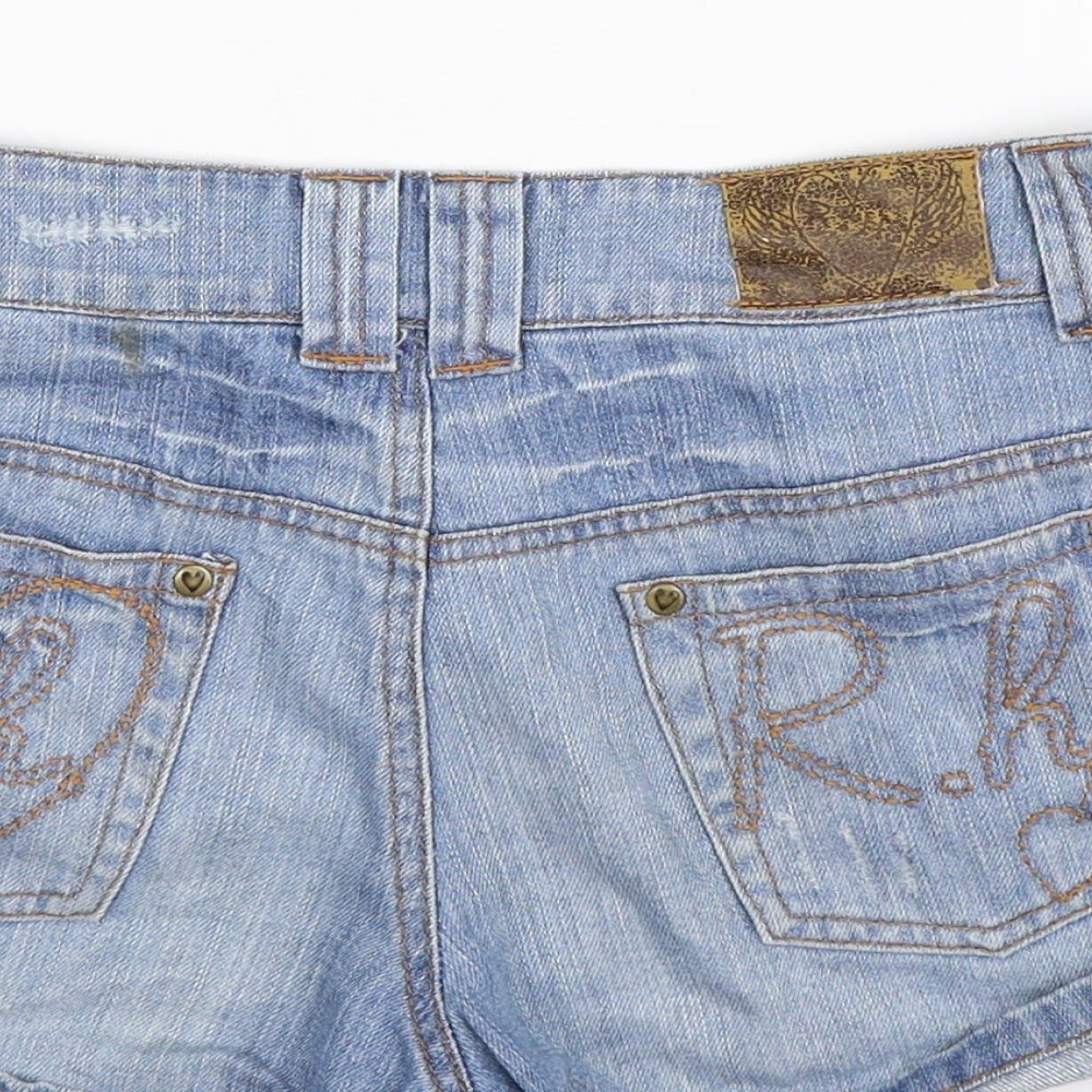 Red Herring Womens Blue  Denim Cut-Off Shorts Size 14