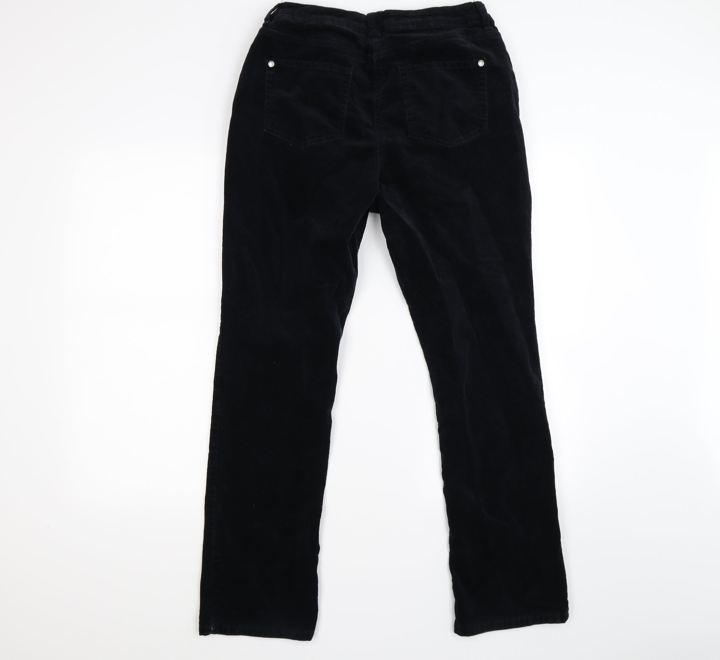 M&Co Womens Black  Corduroy Bootcut Jeans Size 14 L27 in