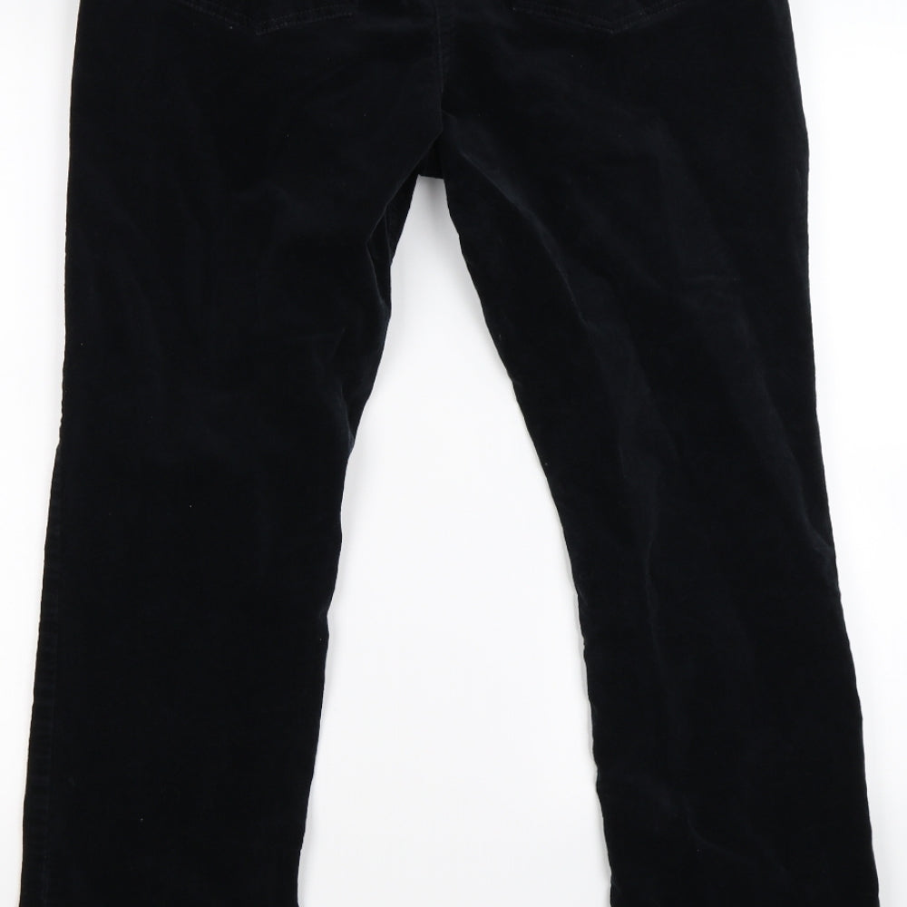 M&Co Womens Black  Corduroy Bootcut Jeans Size 14 L27 in