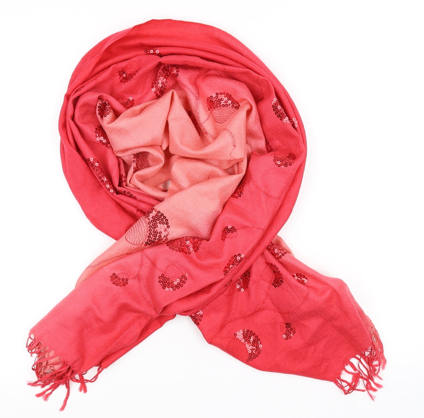 Pashmina Womens Red Paisley   Scarf