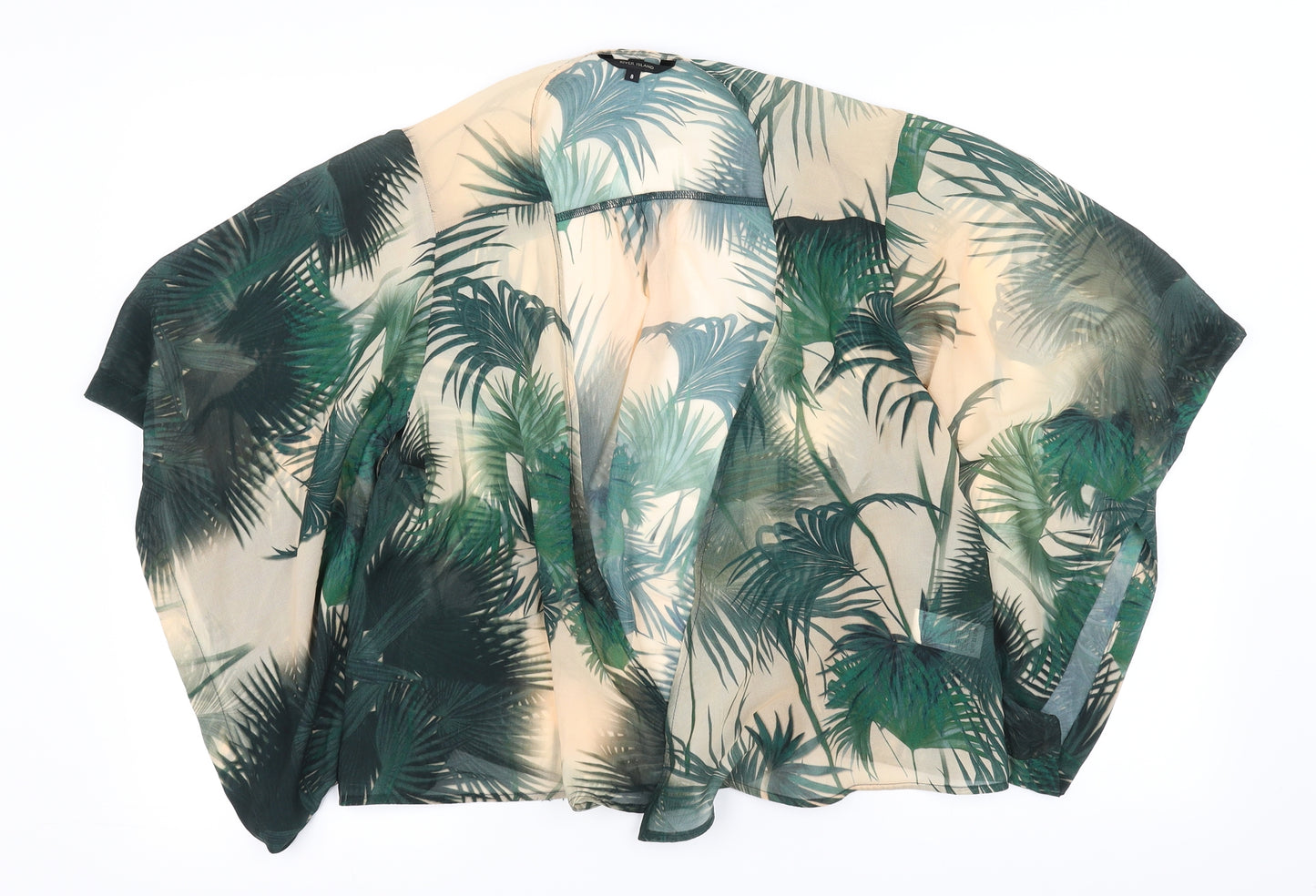 River Island Womens Green Floral  Kimono Blouse Size 8