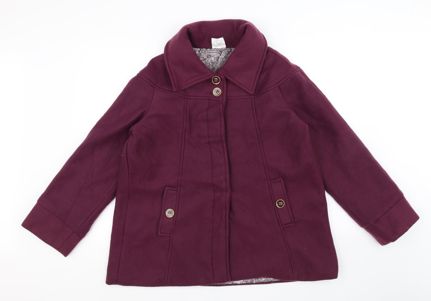 Anne De Lancay Womens Purple   Jacket Coat Size 14