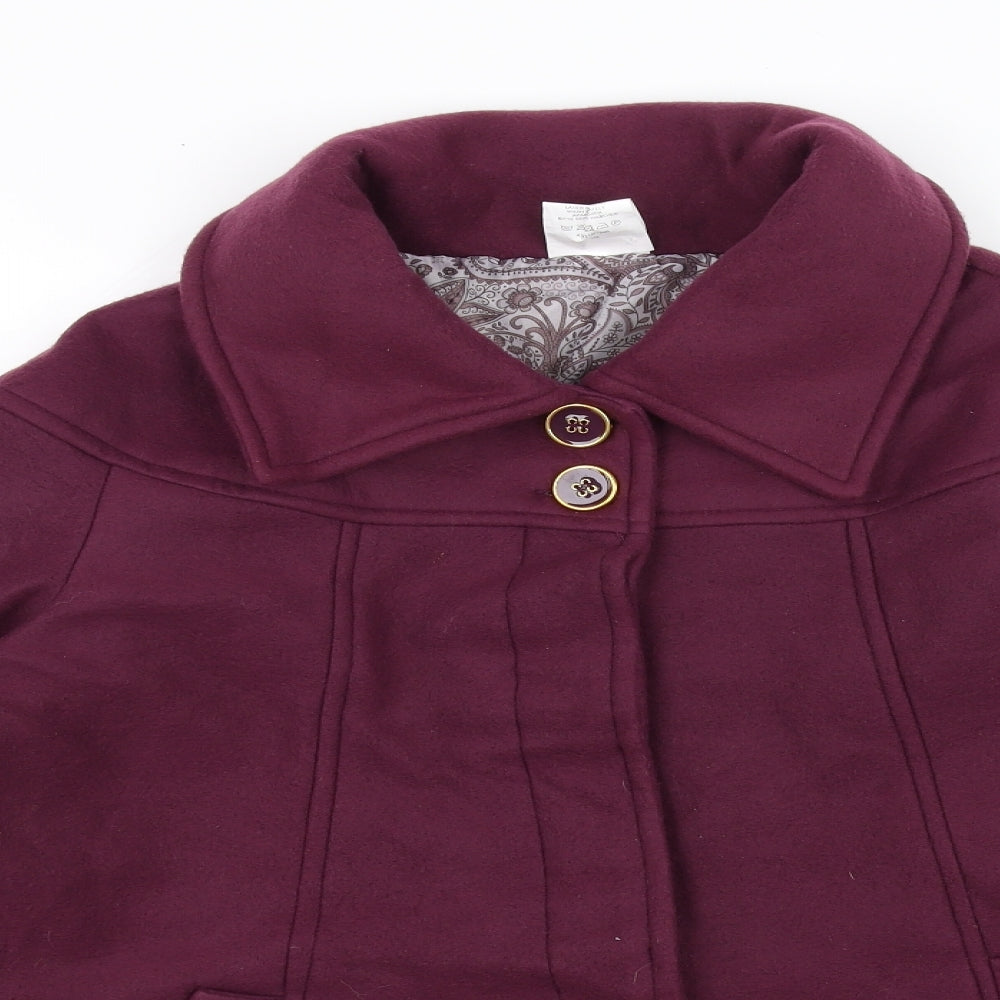 Anne De Lancay Womens Purple   Jacket Coat Size 14