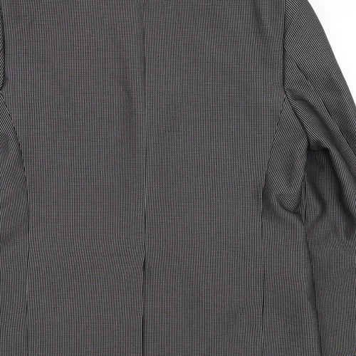 vincent trade Mens Black Check  Jacket Suit Jacket Size 40  - Made in Italy