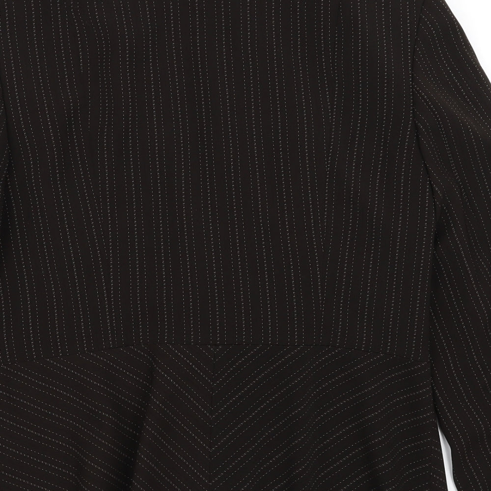 NEXT Womens Brown Striped  Jacket Blazer Size 14