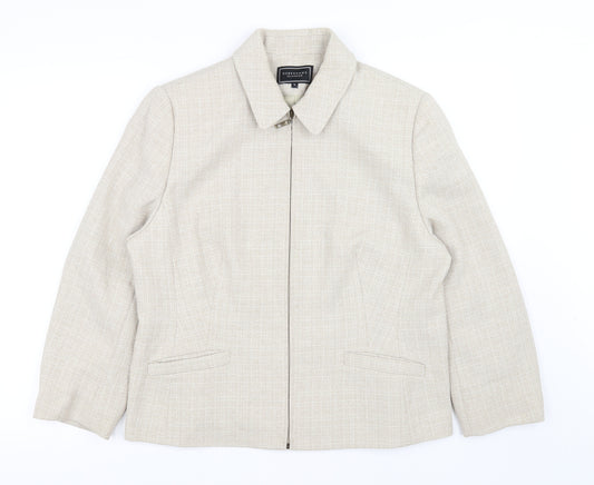Front view of Debenhams women’s beige jacket coat, size UK 16