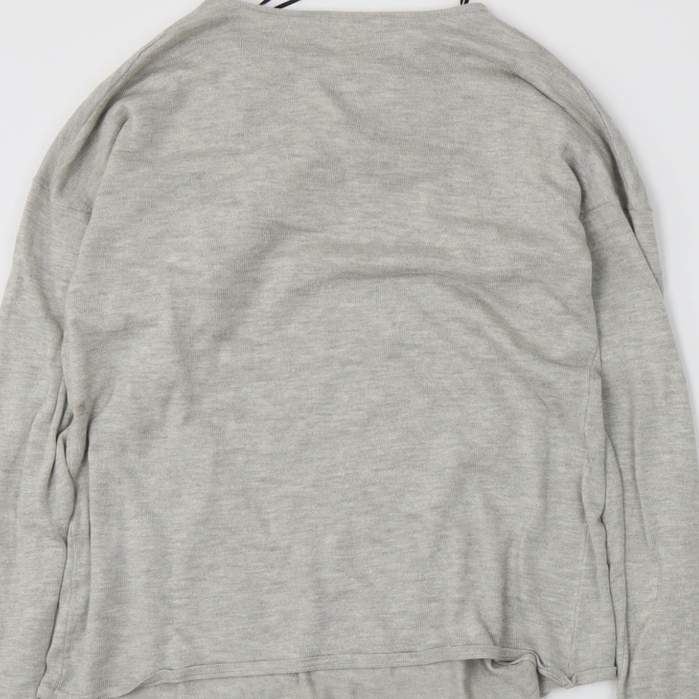 H&M Womens Grey  Knit Cardigan Jumper Size 6
