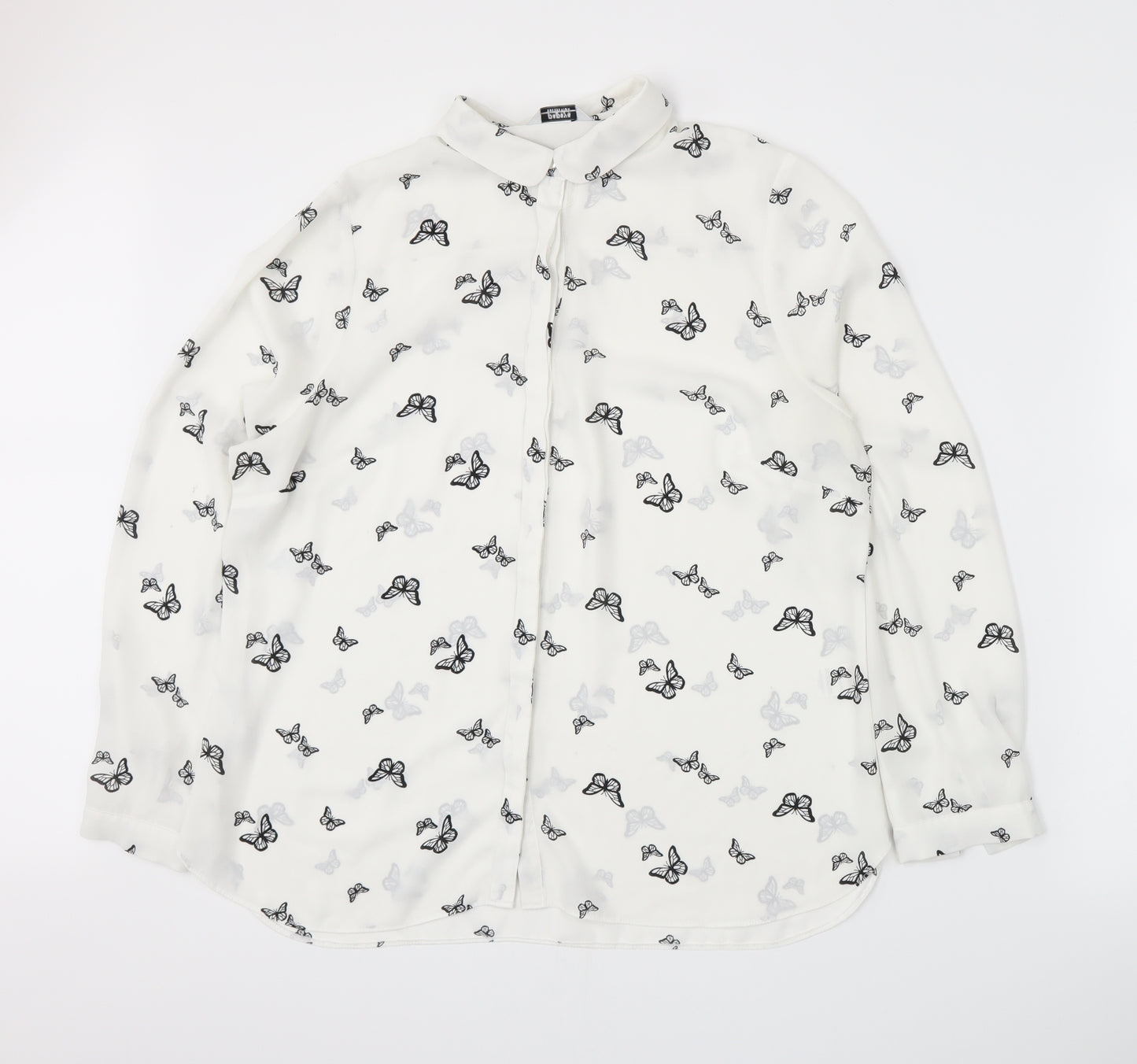 Papaya Womens White   Basic Button-Up Size 14