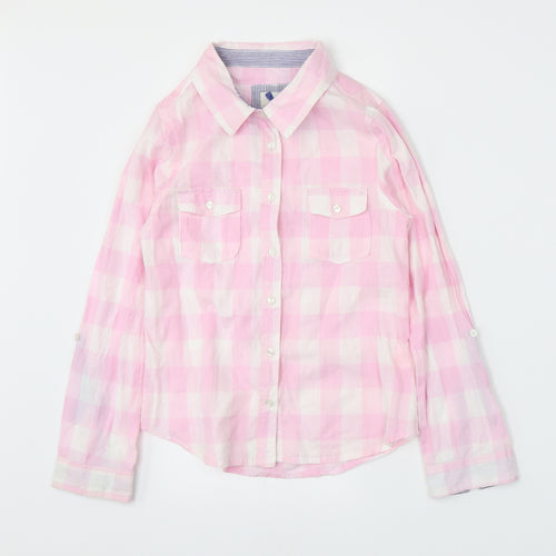 Young Dimension Girls Pink Check  Basic Button-Up Size 11-12 Years