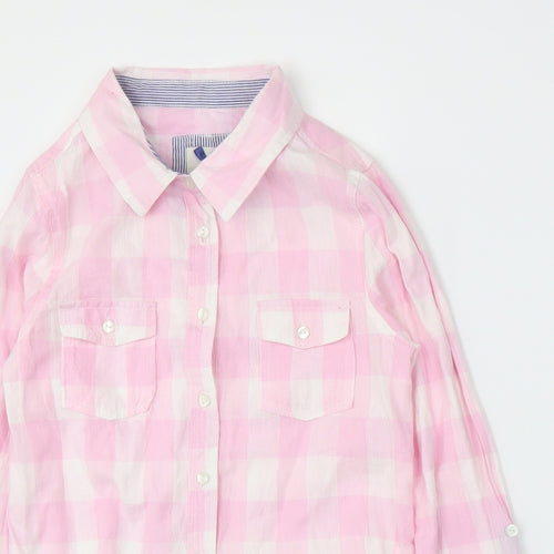 Young Dimension Girls Pink Check  Basic Button-Up Size 11-12 Years