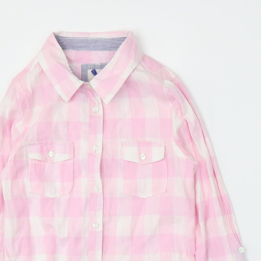 Young Dimension Girls Pink Check  Basic Button-Up Size 11-12 Years