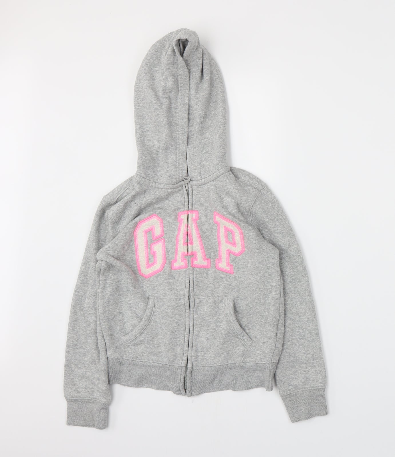 Gap Girls Grey  Jersey Full Zip Hoodie Size 8 Years
