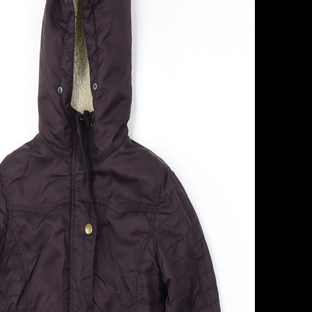 Nutmeg Girls Purple   Parka Coat Size 9-10 Years