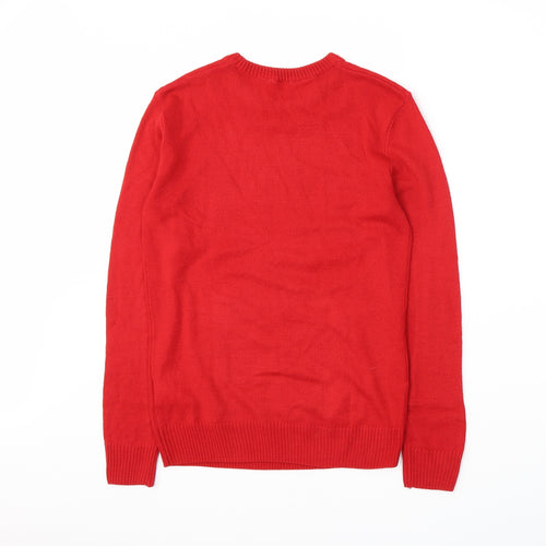 H&M Boys Red  Knit Pullover Jumper Size 12-13 Years