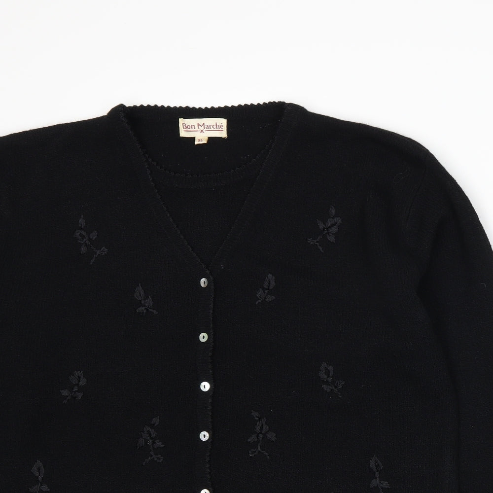 Bonmarché Womens Black  Knit Cardigan Jumper Size XL