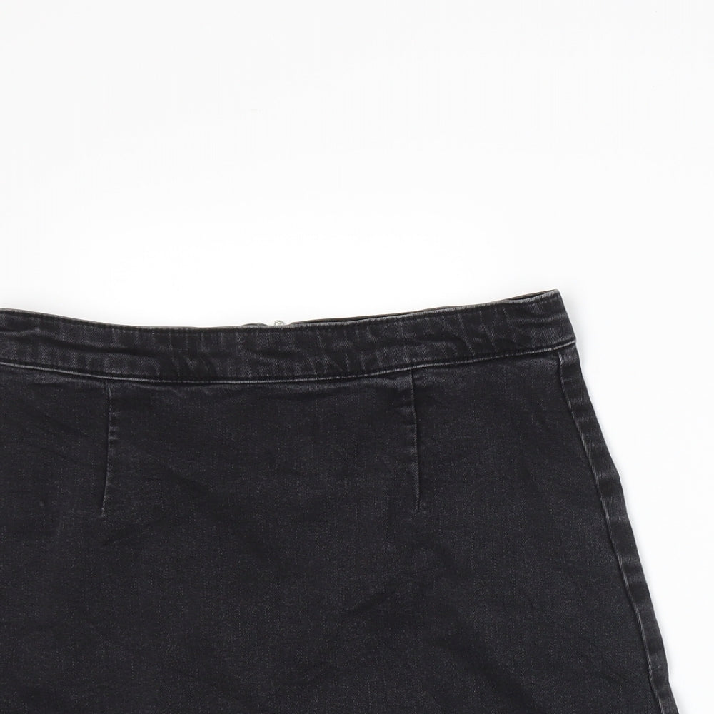 ASOS Womens Grey  Denim A-Line Skirt Size 10