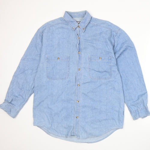 Zantos Mens Blue    Button-Up Size M