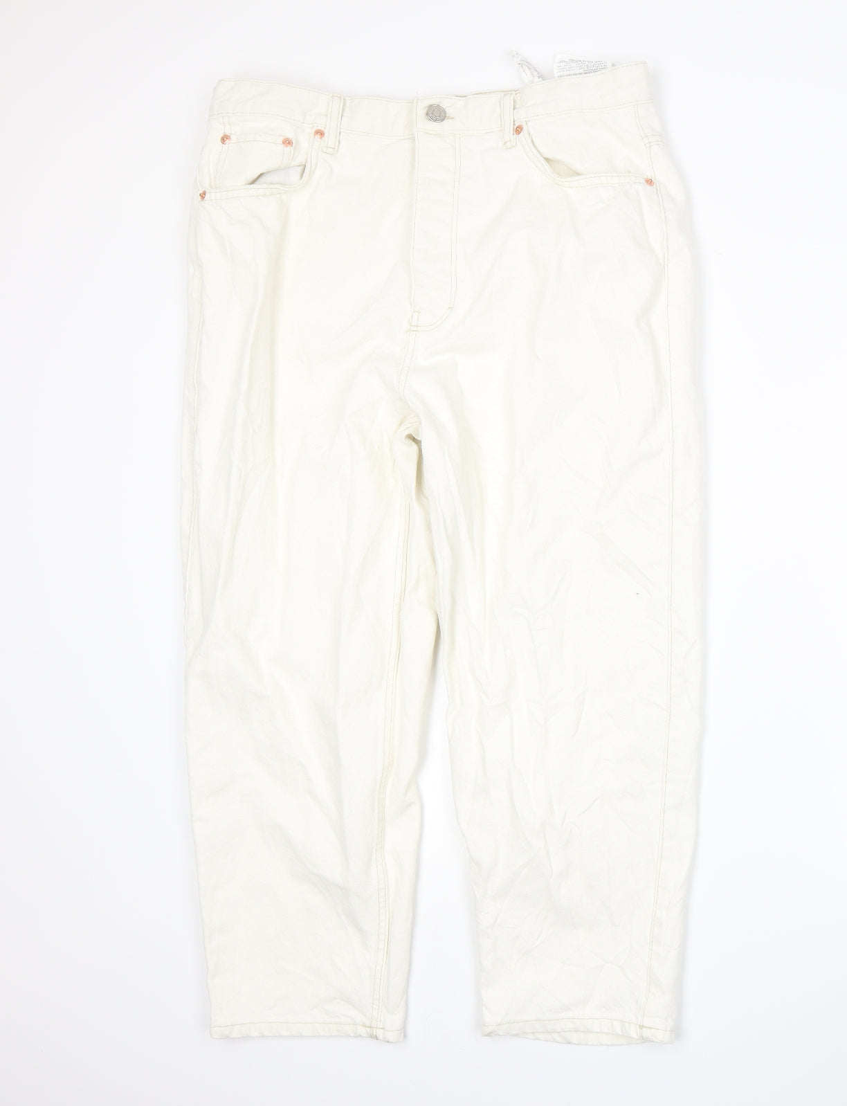 Zara Womens White   Cropped Jeans Size 16 L23 in