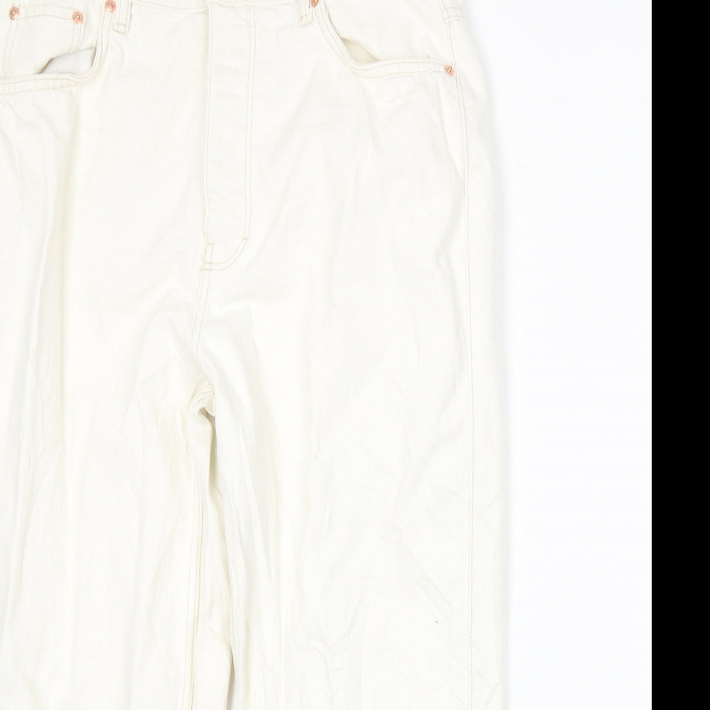 Zara Womens White   Cropped Jeans Size 16 L23 in