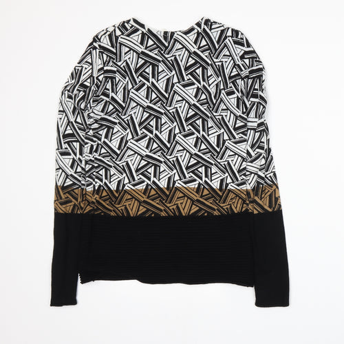 Preworn Womens Black Geometric  Pullover Jumper Size 8
