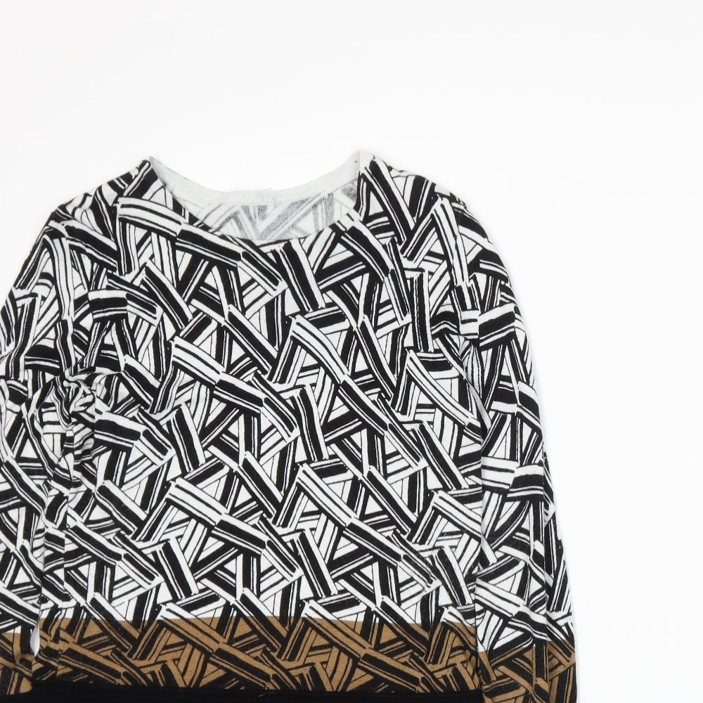 Preworn Womens Black Geometric  Pullover Jumper Size 8