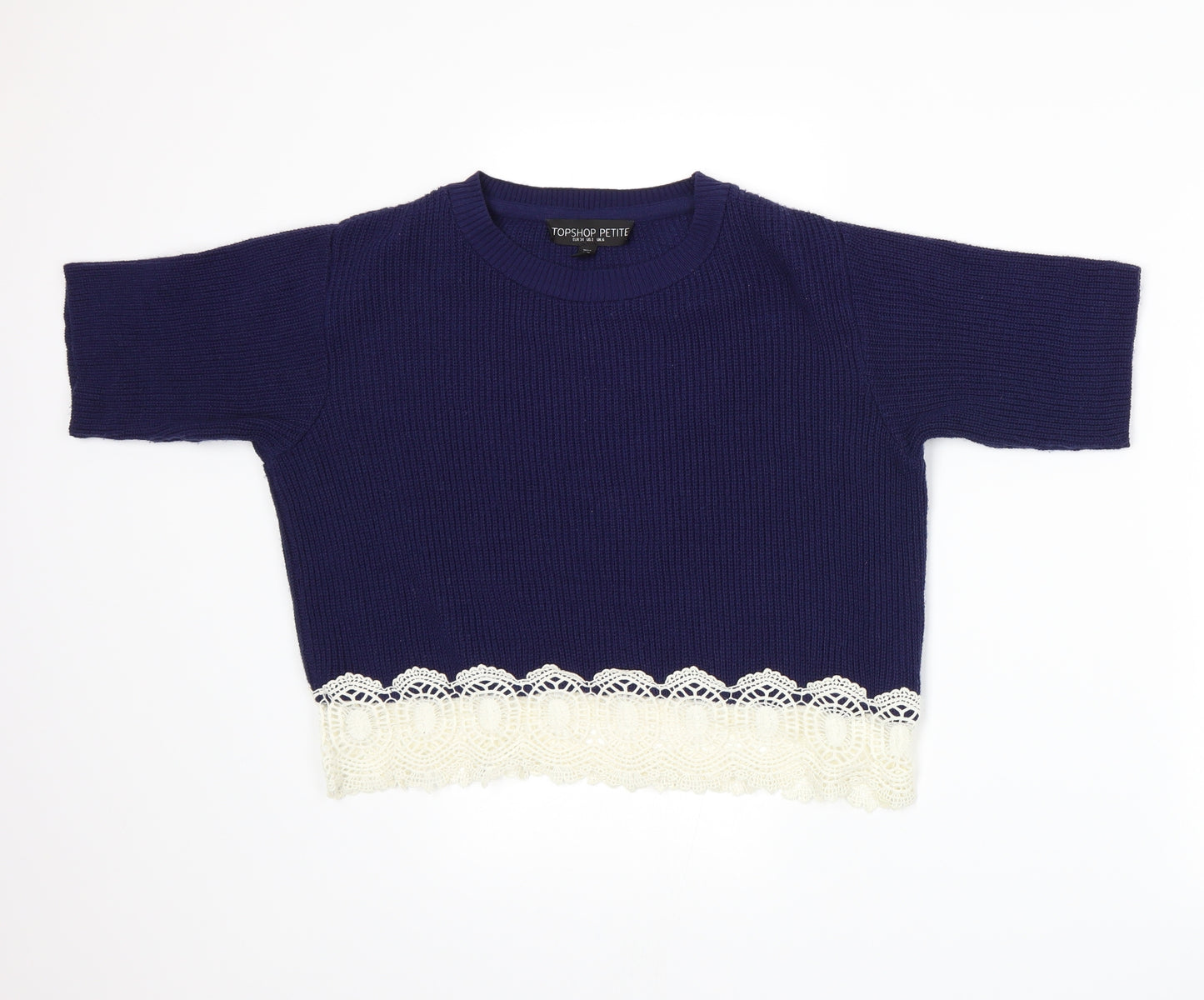 Topshop Womens Blue  Knit Pullover Jumper Size 6