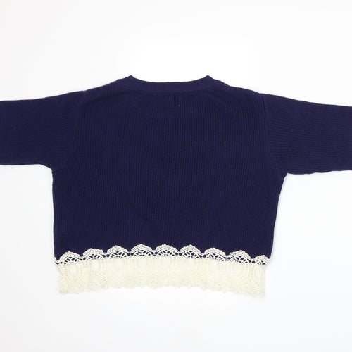 Topshop Womens Blue  Knit Pullover Jumper Size 6