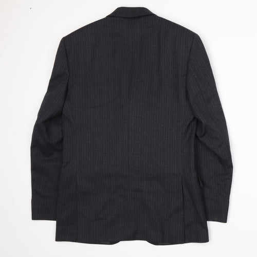 The Label Mens Grey Striped  Jacket Suit Jacket Size S