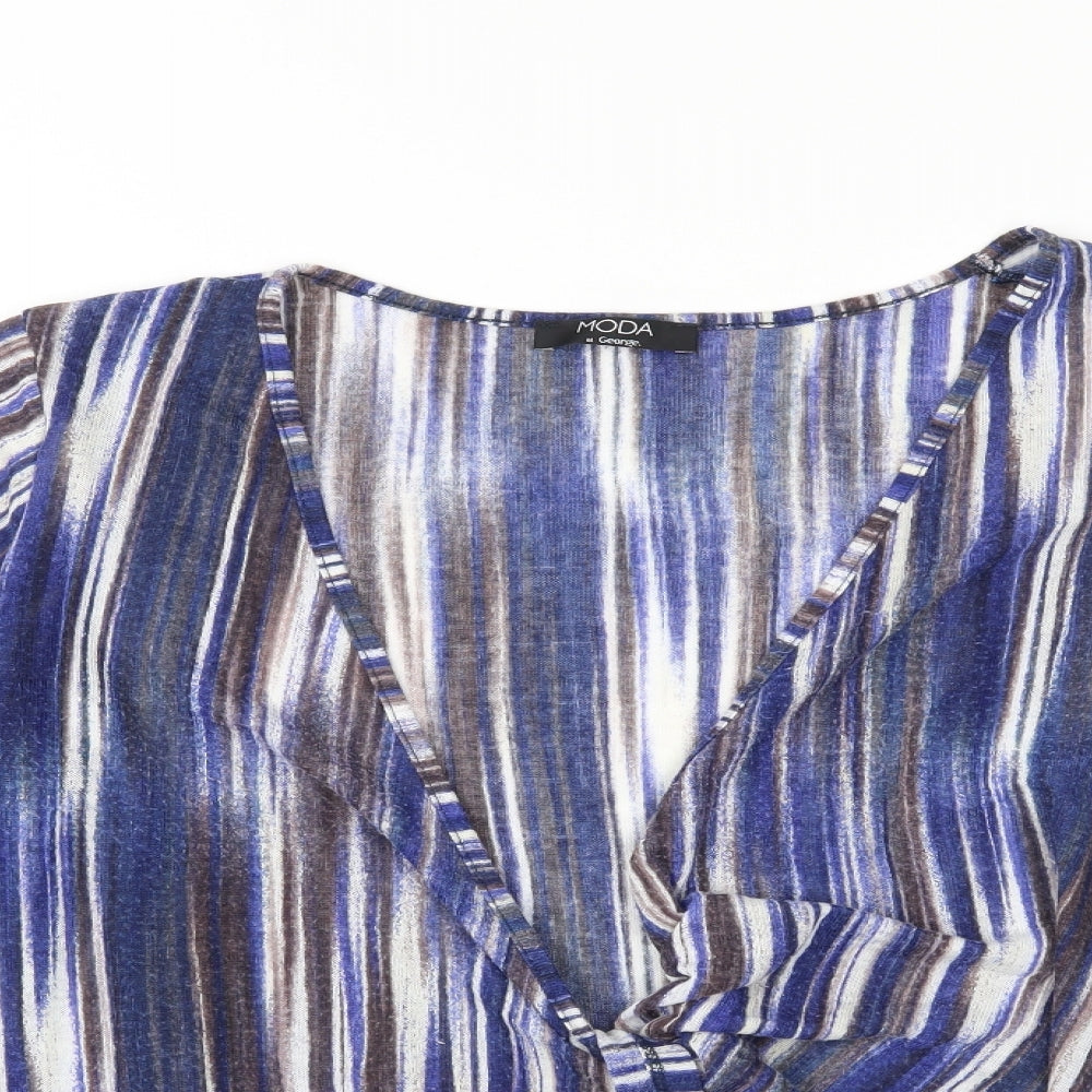 Moda Womens Blue   Basic Blouse Size 18