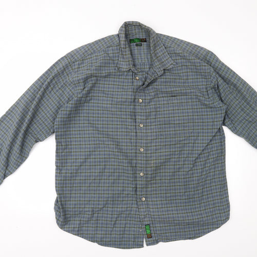 North Field Mens Green Check   Button-Up Size XL