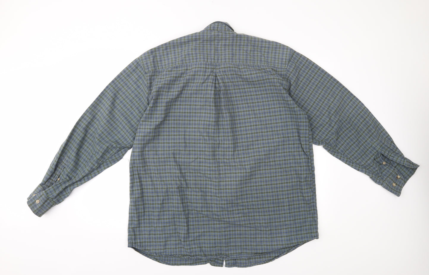 North Field Mens Green Check   Button-Up Size XL