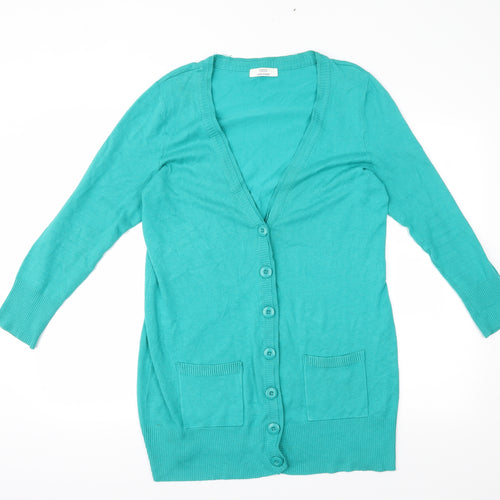 M&S Womens Green   Cardigan Jumper Size 16