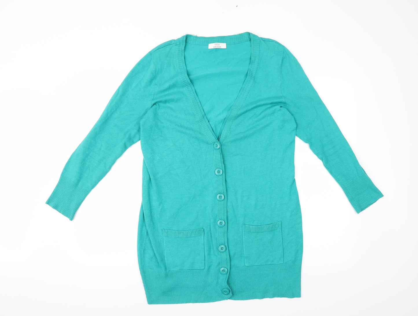 M&S Womens Green   Cardigan Jumper Size 16