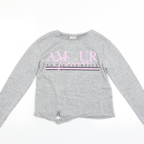 Matalan Girls Grey   Pullover Jumper Size 11 Years