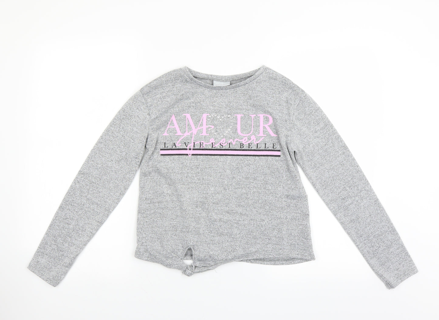 Matalan Girls Grey   Pullover Jumper Size 11 Years