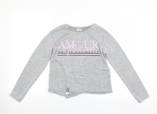 Matalan Girls Grey   Pullover Jumper Size 11 Years