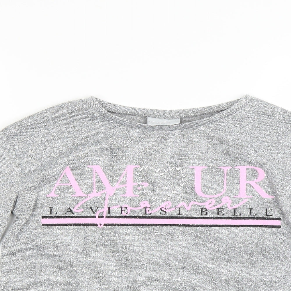 Matalan Girls Grey   Pullover Jumper Size 11 Years