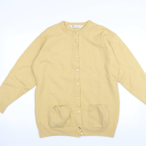 Marks and Spencer Womens Yellow   Cardigan Jumper Size 14
