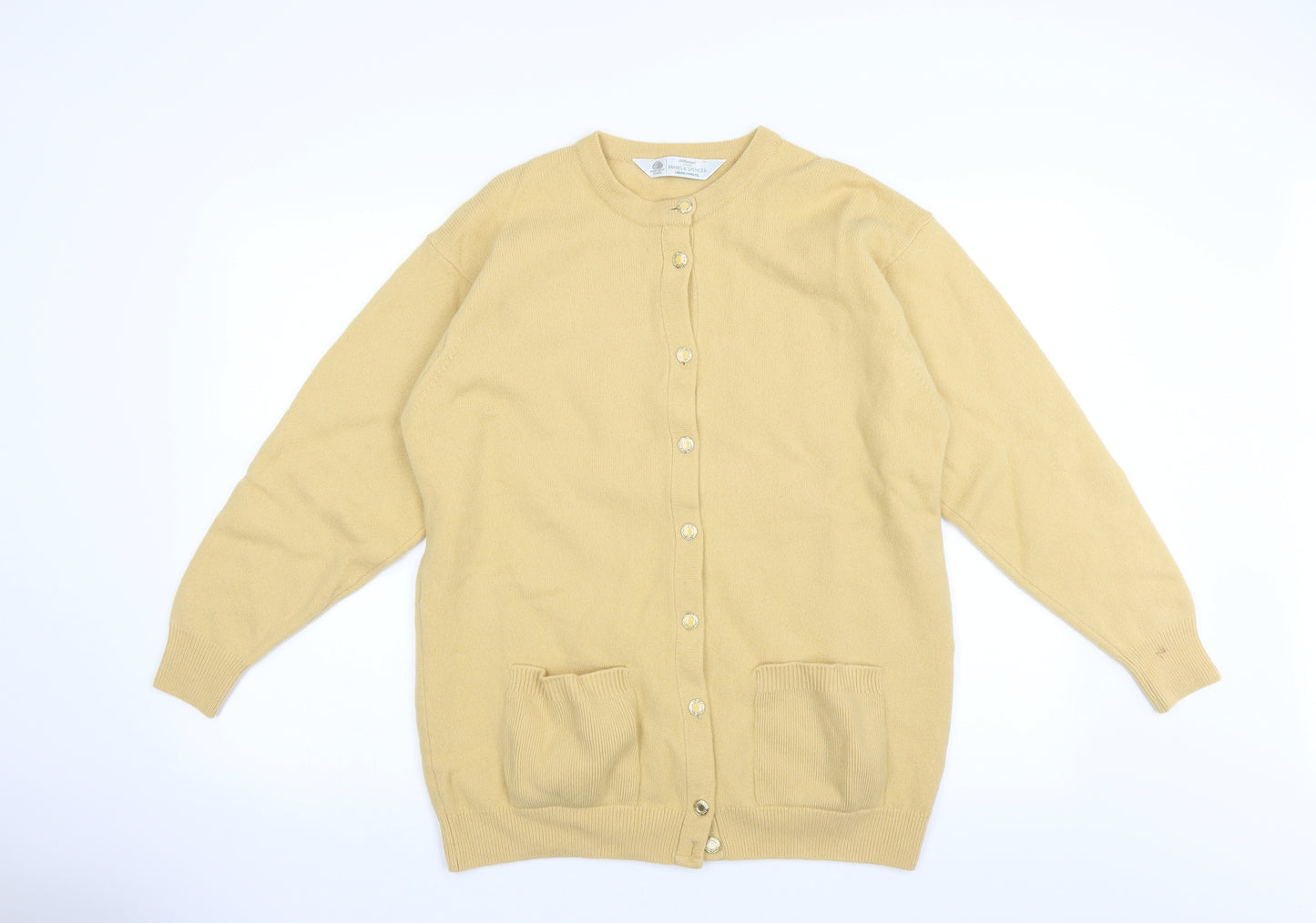Marks and Spencer Womens Yellow   Cardigan Jumper Size 14
