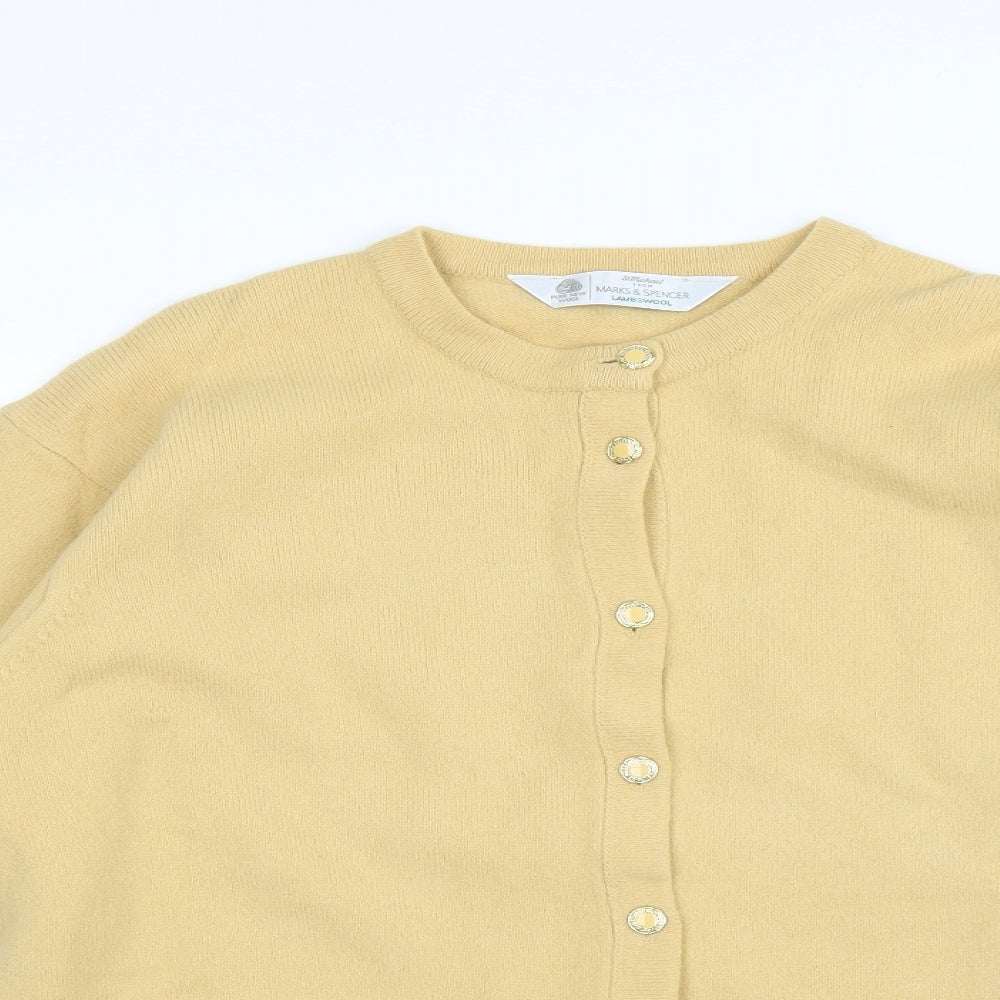 Marks and Spencer Womens Yellow   Cardigan Jumper Size 14