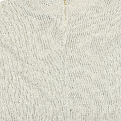 Warehouse Womens Gold   Pullover Jumper Size 14  - sequin