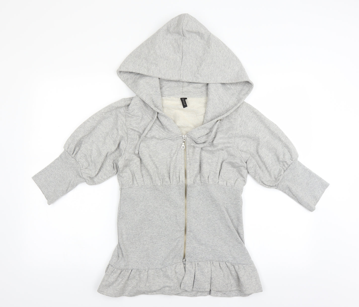 Topshop Womens Grey   Full Zip Hoodie Size 12