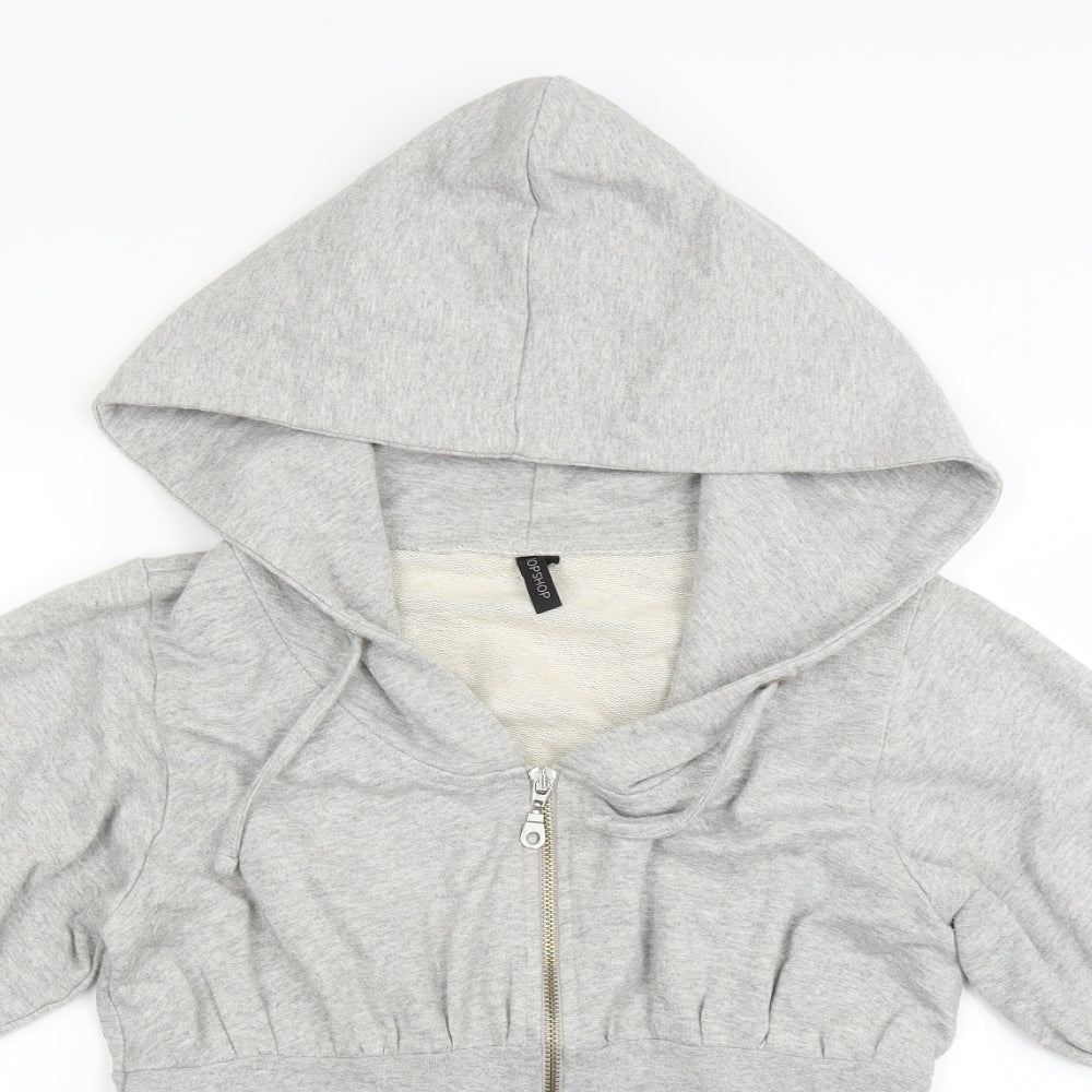 Topshop Womens Grey   Full Zip Hoodie Size 12