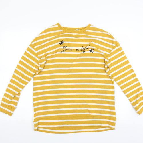 George Womens Yellow Striped  Pullover Jumper Size S  - beeautiful