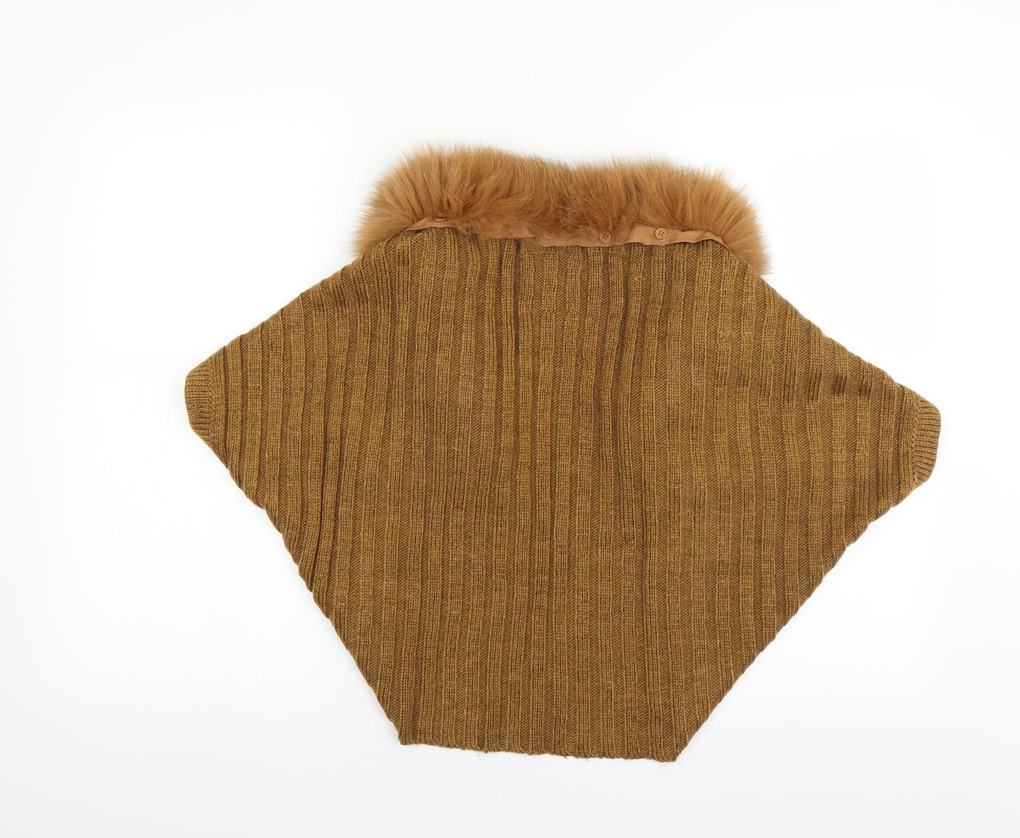 YAYA Womens Brown   Shrug Jumper Size M  - FUR TRIM