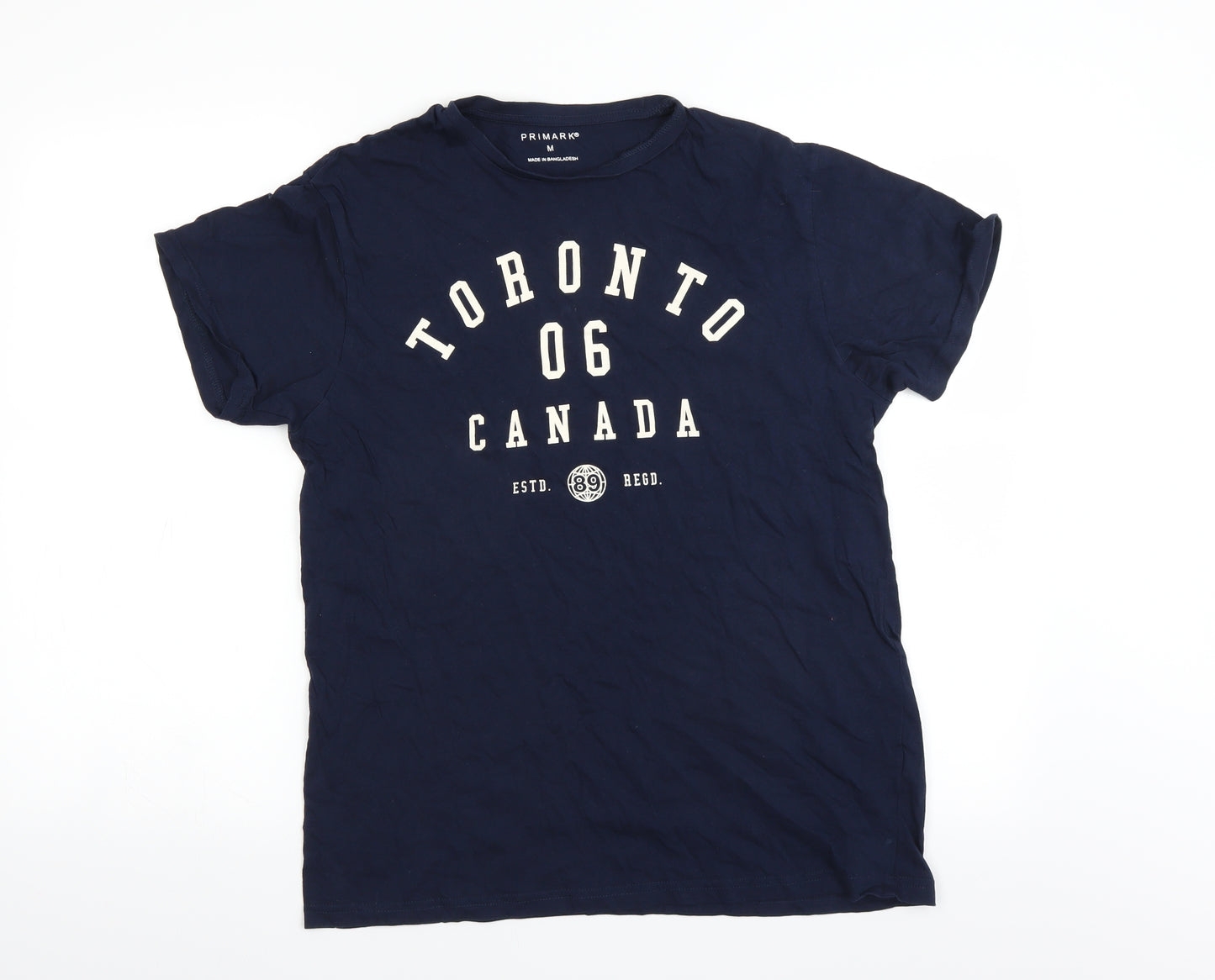 Primark Mens Blue    T-Shirt Size M  - Toronto 06 Canada