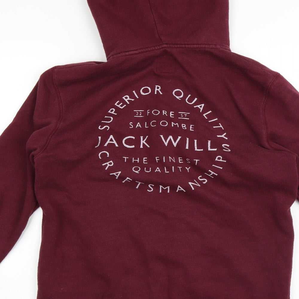 Jack Wills Mens Purple   Full Zip Hoodie Size XS